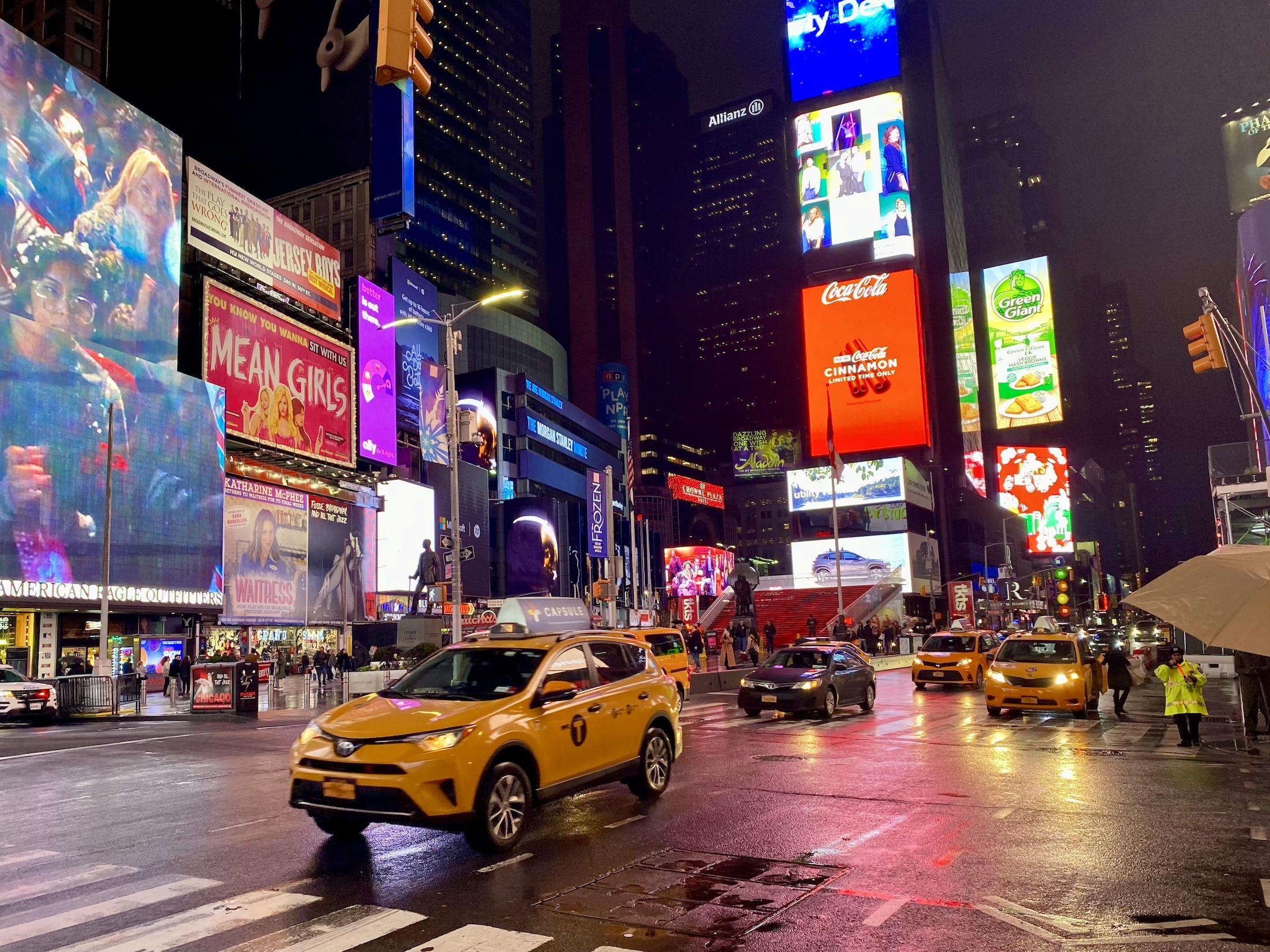 Bezoek Times Square in de avond