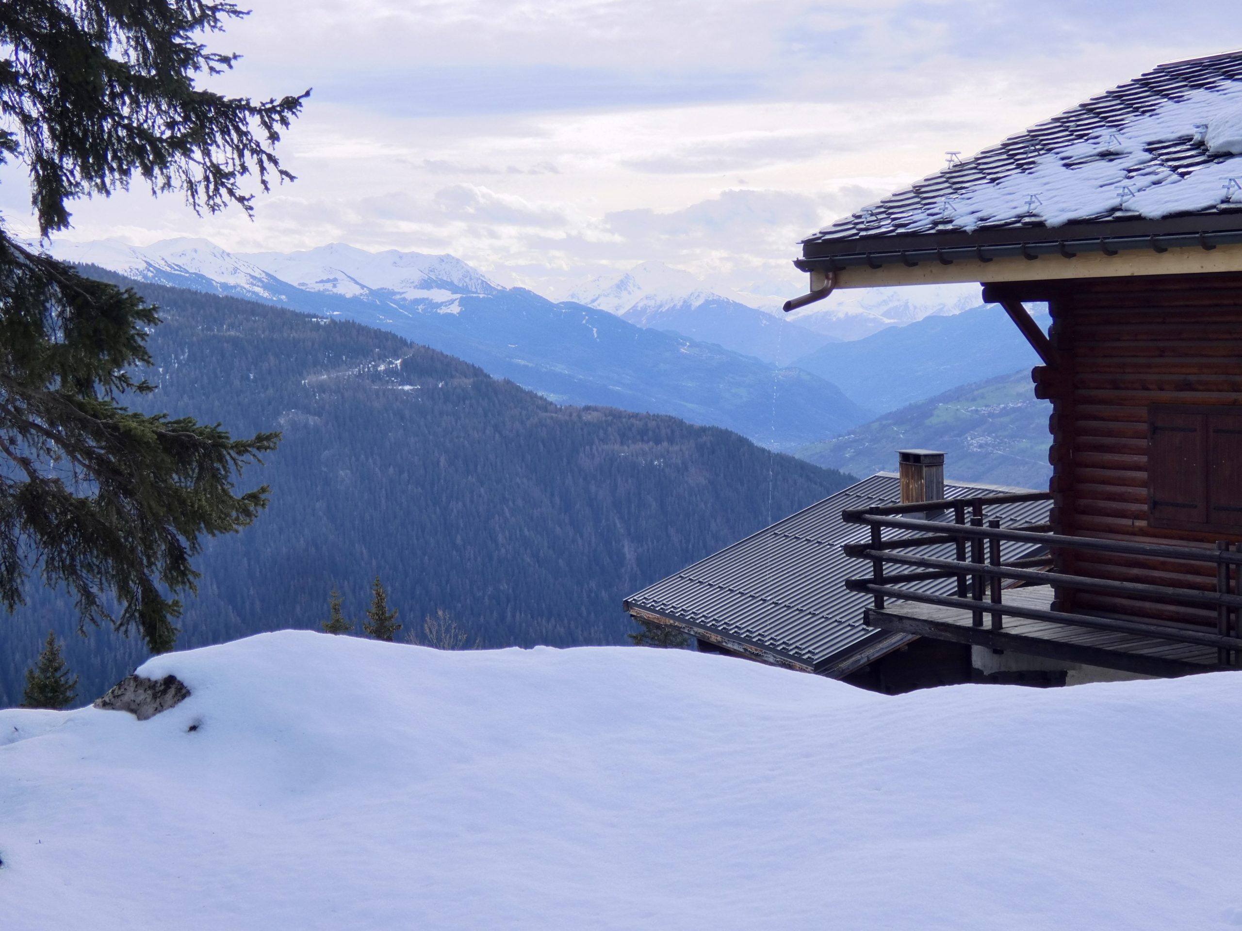 Genieten van de omgeving op de ski's