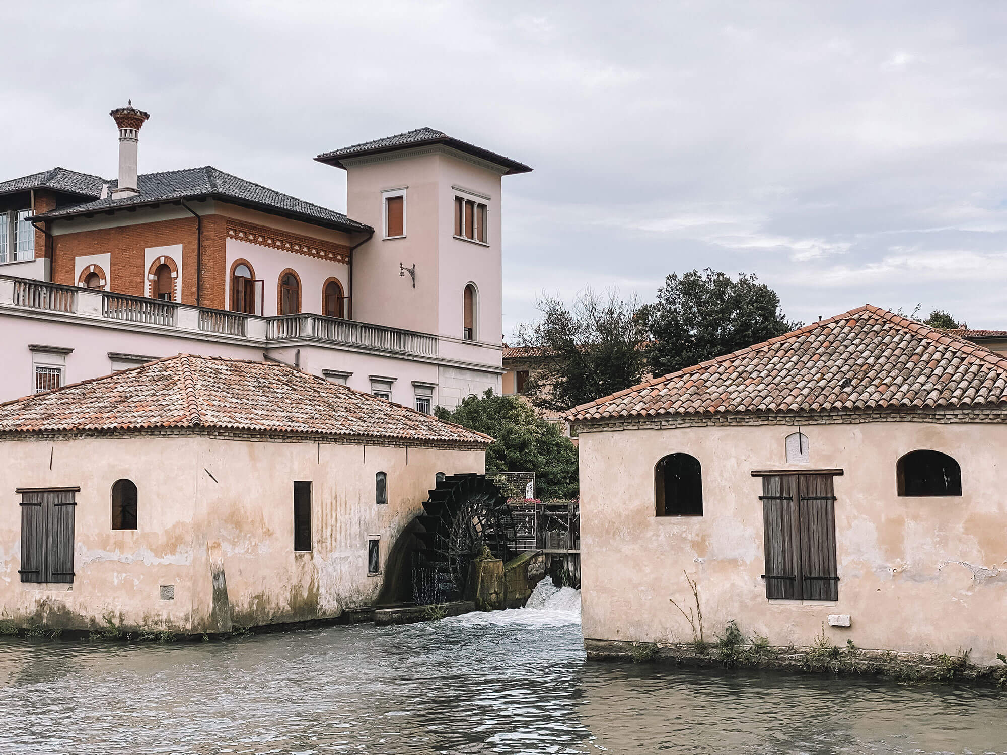 Overal in Portogruaro kom je water tegen, zoals bij de Mulini di Sant'Andrea