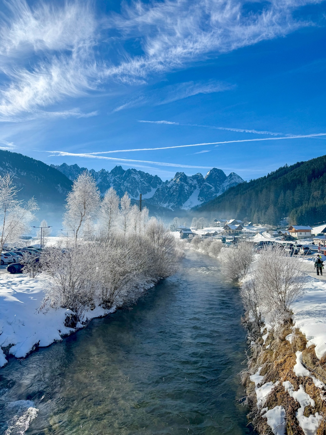 Gosau in de winter is prachtig