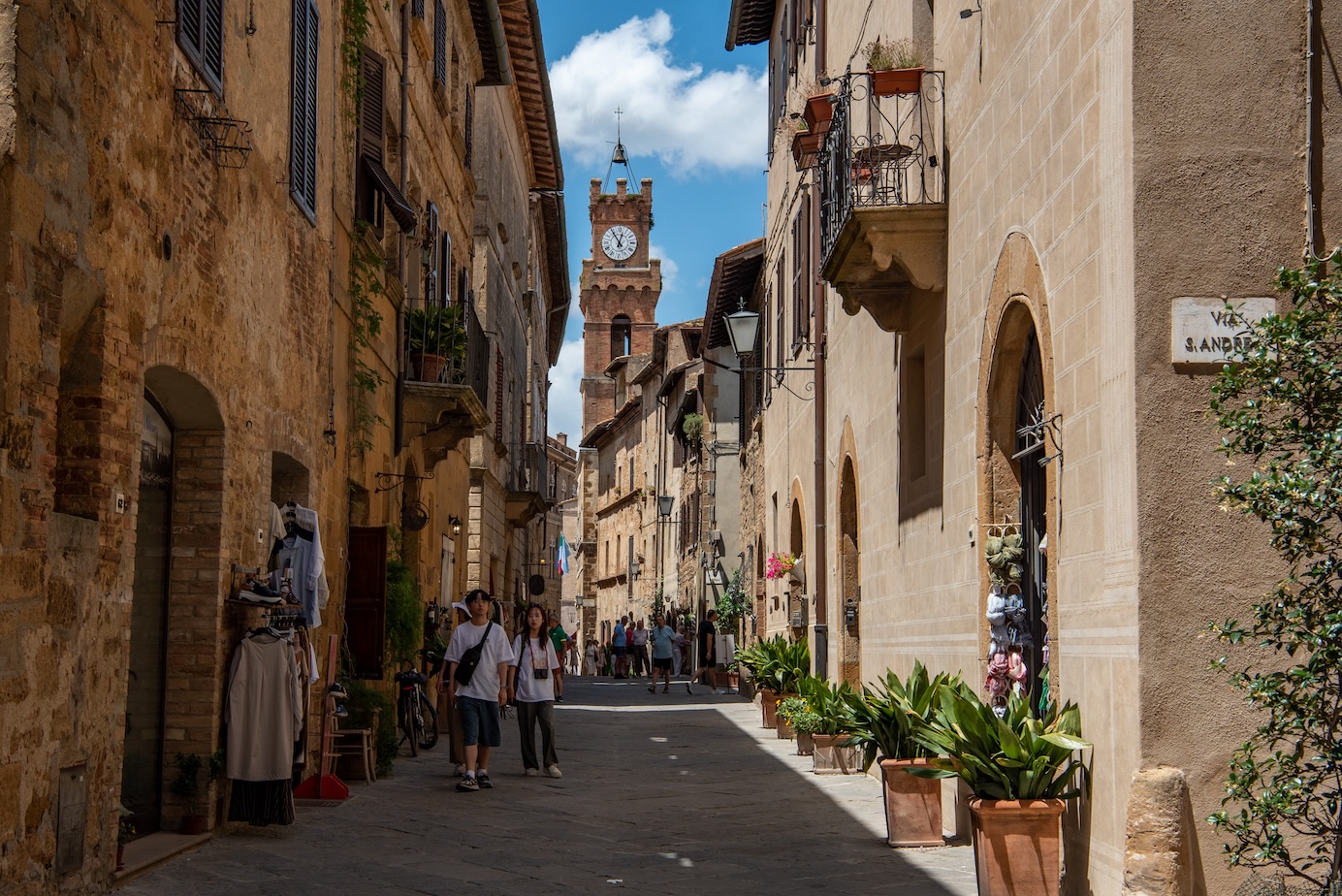 De hoofdstraat in Pienza