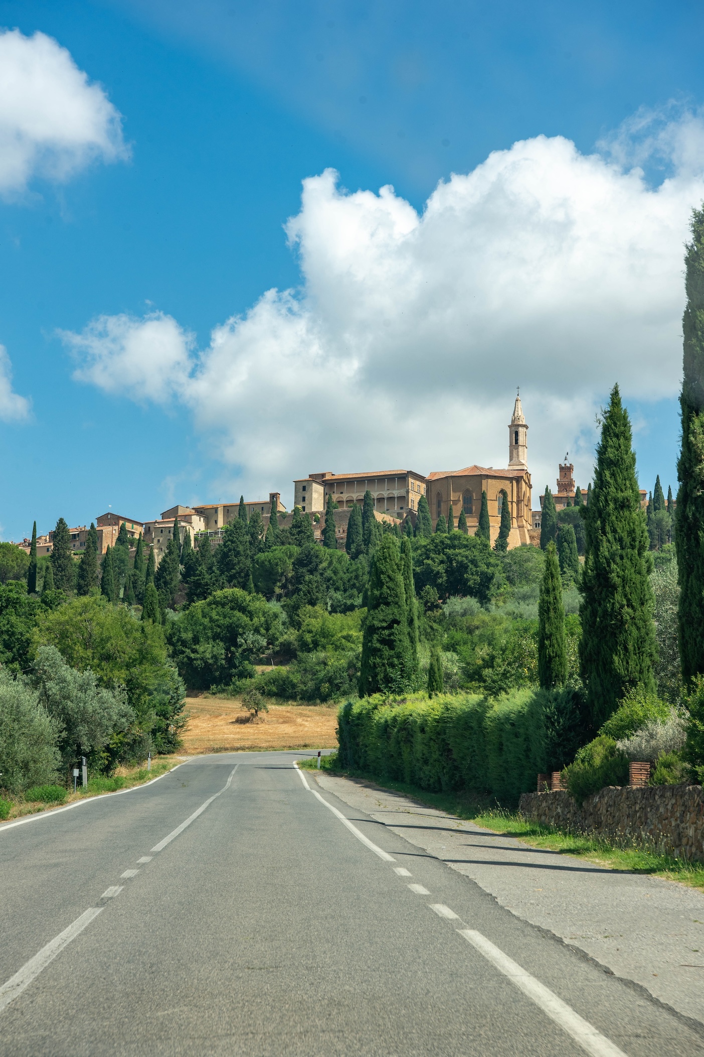 De weg naar Pienza in Italië